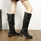 Botas biker mujer caña alta hebillas plataforma - Danica