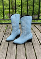 Botas cowboy mujer caña media bordados tacón ancho - Helga