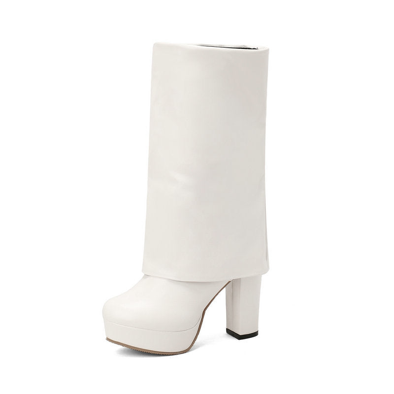 Botas mujer plataforma tacón bloque caña media - Sabine