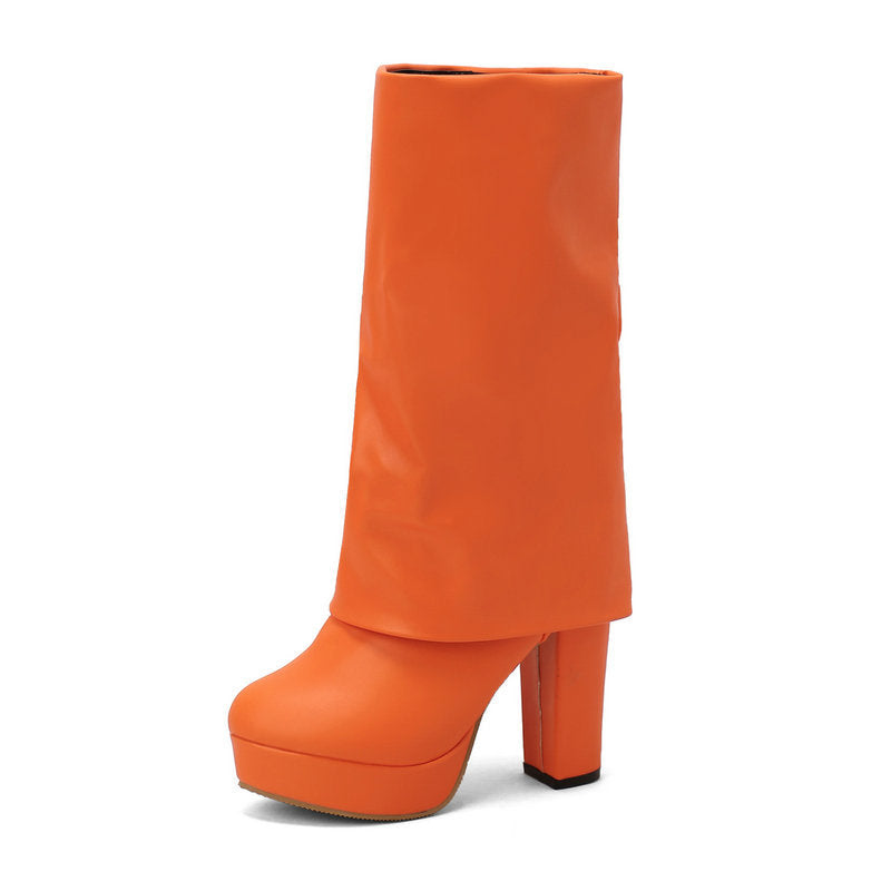 Botas mujer plataforma tacón bloque caña media - Sabine