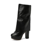 Botas mujer plataforma tacón bloque caña media - Sabine