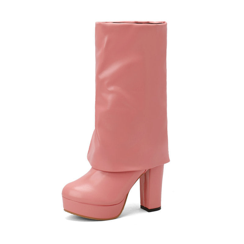 Botas mujer plataforma tacón bloque caña media - Sabine