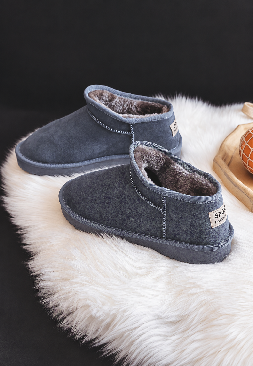 Botines planos de invierno efecto ante - Nolia