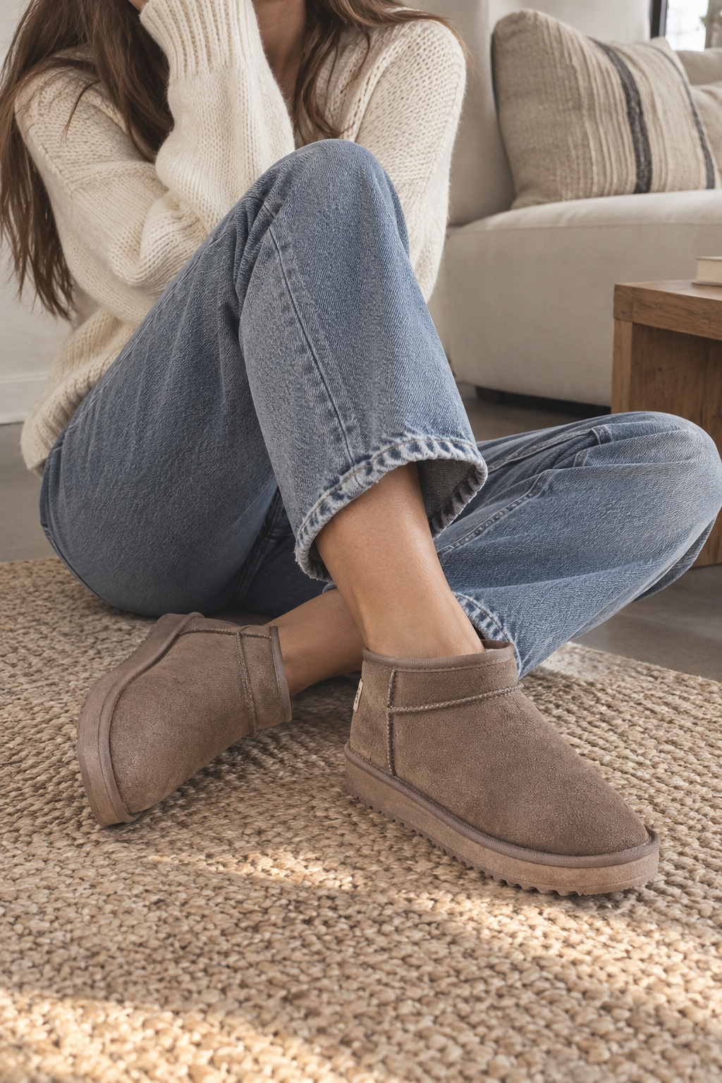 Botines planos de invierno efecto ante - Nolia