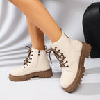 Botines acordonados mujer suela track cremallera lateral - Kaja