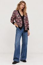 Cárdigan de punto floral para mujer con botones - Emilia