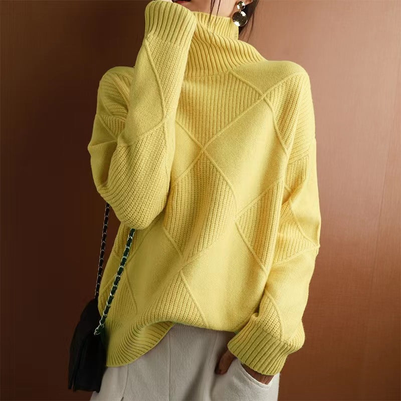 Jersey de punto cuello alto holgado para mujer - Yrsa