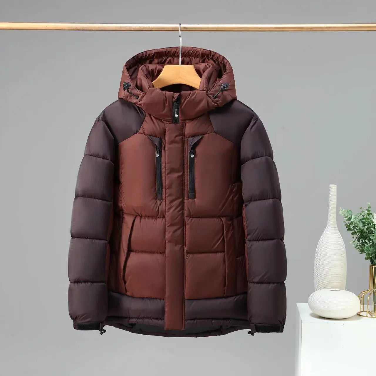 Abrigo invierno hombre capucha desmontable térmico impermeable resistente cálido - Frank