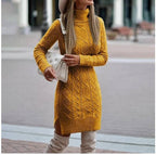 Vestido de punto cuello alto para mujer - Elin