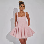 Vestido corto con acabado brillante para mujer - Alisène