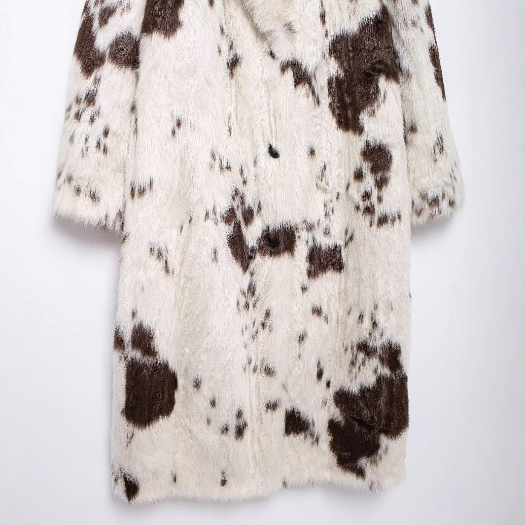 Abrigo largo mujer efecto textura estampada - Ilany