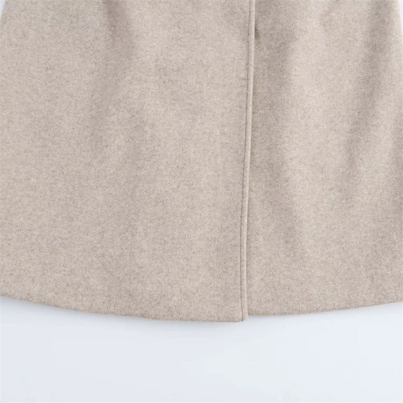 Abrigo para mujer efecto lana con cuello afelpado - Naeryn