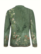 Xenia - Camiseta con estampado floral y escote asimétrico