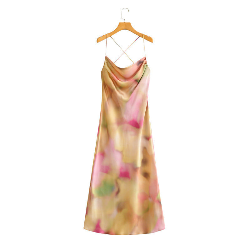 Vestido largo para mujer con tirantes finos y escote - Elinor