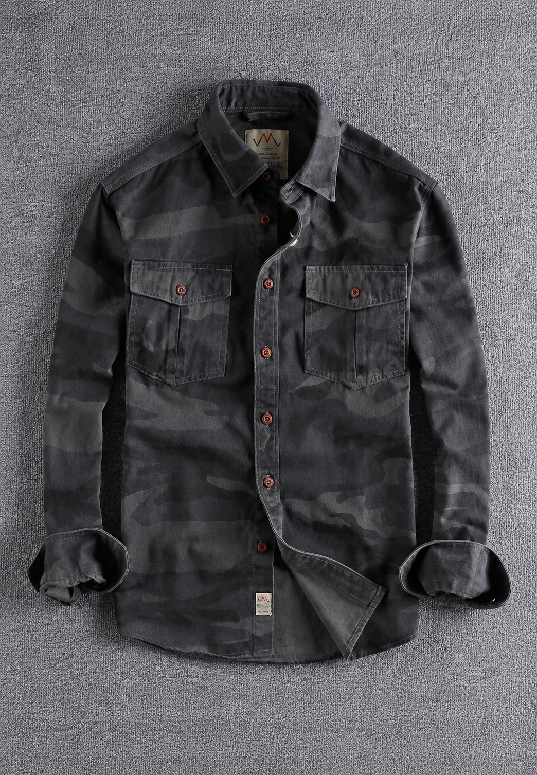 Camisa camuflaje hombre manga larga bolsillo pecho - Orsen