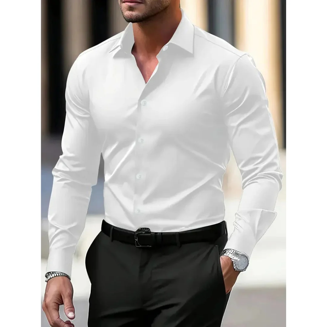 Camisa hombre manga larga slim fit cuello clásico - Heinrich