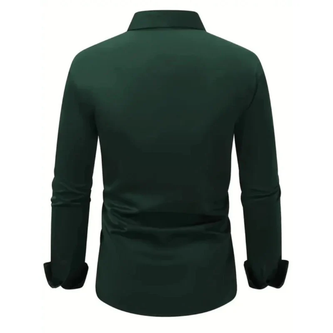 Camisa hombre manga larga slim fit cuello clásico - Heinrich