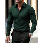 Camisa hombre manga larga slim fit cuello clásico - Heinrich