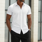 Camisa lisa de manga corta para hombre - Clemens