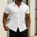 Camisa lisa de manga corta para hombre - Clemens