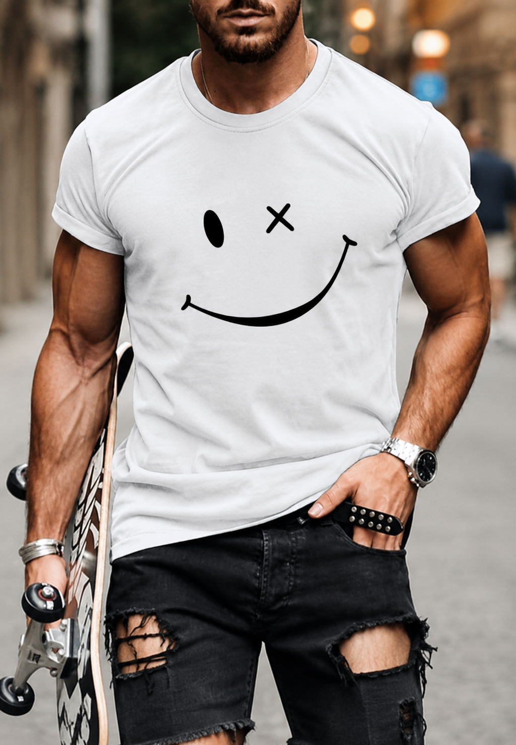 Camiseta hombre estampado gráfico frontal - Björn