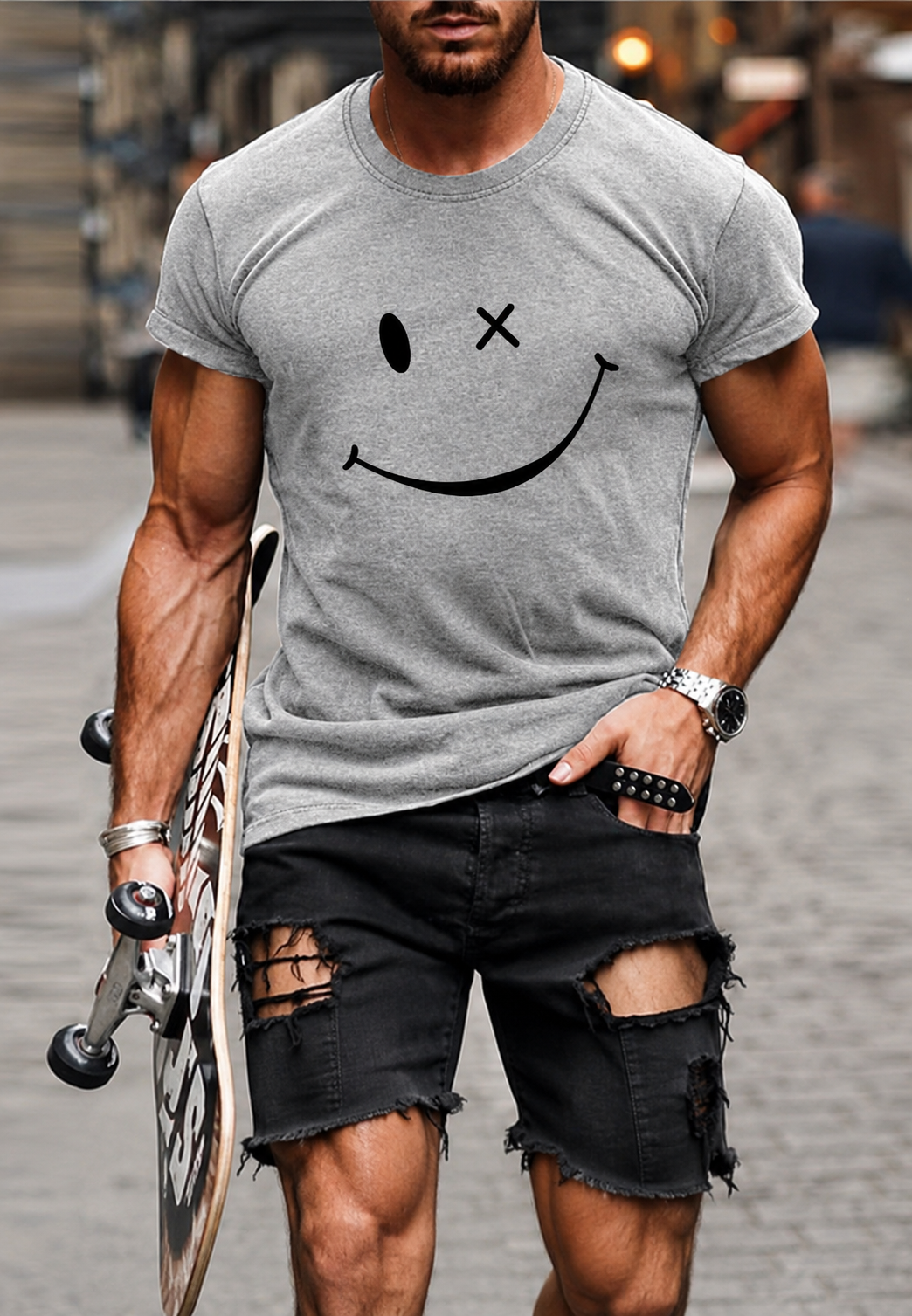 Camiseta hombre estampado gráfico frontal - Björn