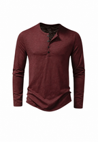 Camiseta hombre manga larga cuello panadero jaspeada - Bastian