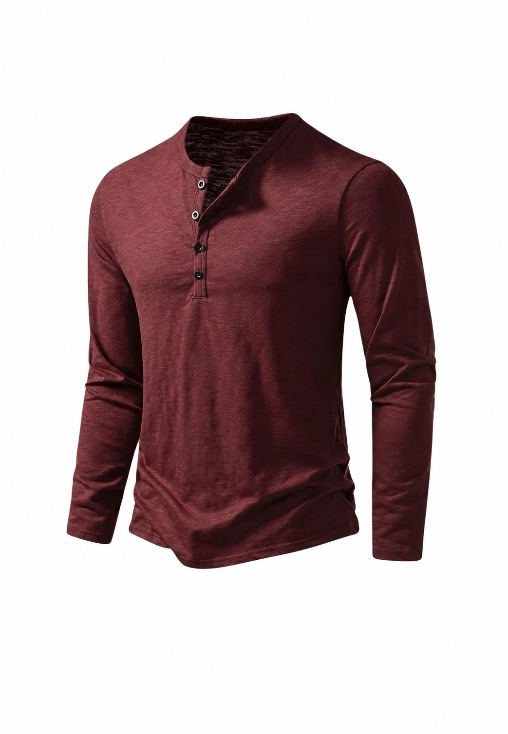 Camiseta hombre manga larga cuello panadero jaspeada - Bastian