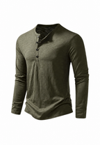Camiseta hombre manga larga cuello panadero jaspeada - Bastian