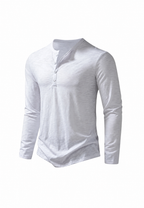 Camiseta hombre manga larga cuello panadero jaspeada - Bastian