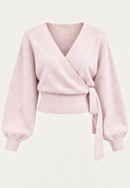 Cárdigan cruzado mujer punto escote pico lazada lateral - Zelinde