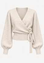 Cárdigan cruzado mujer punto escote pico lazada lateral - Zelinde