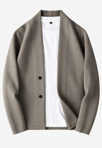 Cárdigan elegante de punto con botones y cuello chal - Salvatore