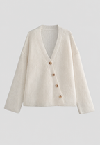 Cárdigan mujer oversize punto grueso cuello pico botones - Eilika