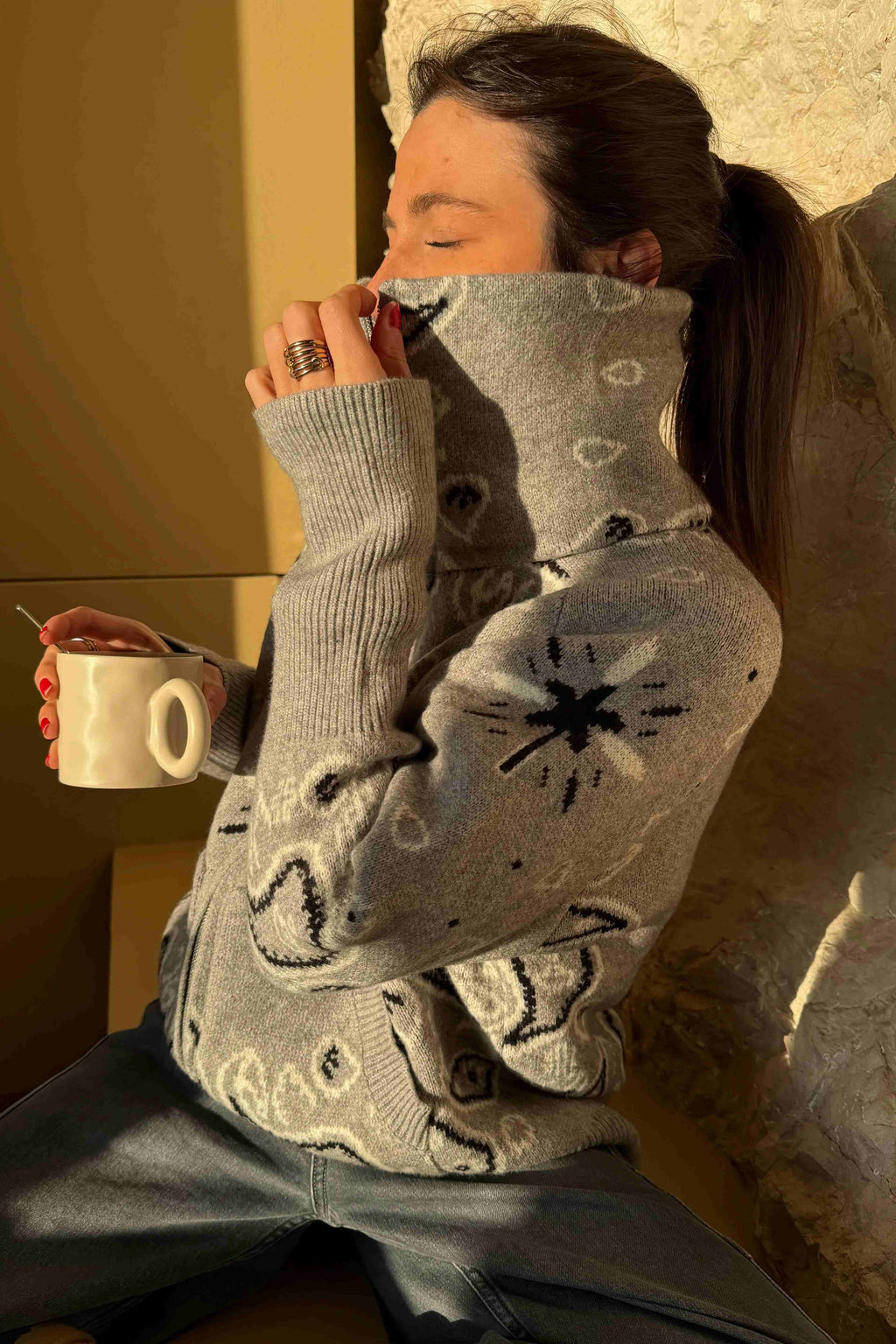Chaqueta de punto con estampado invernal - Ailsa