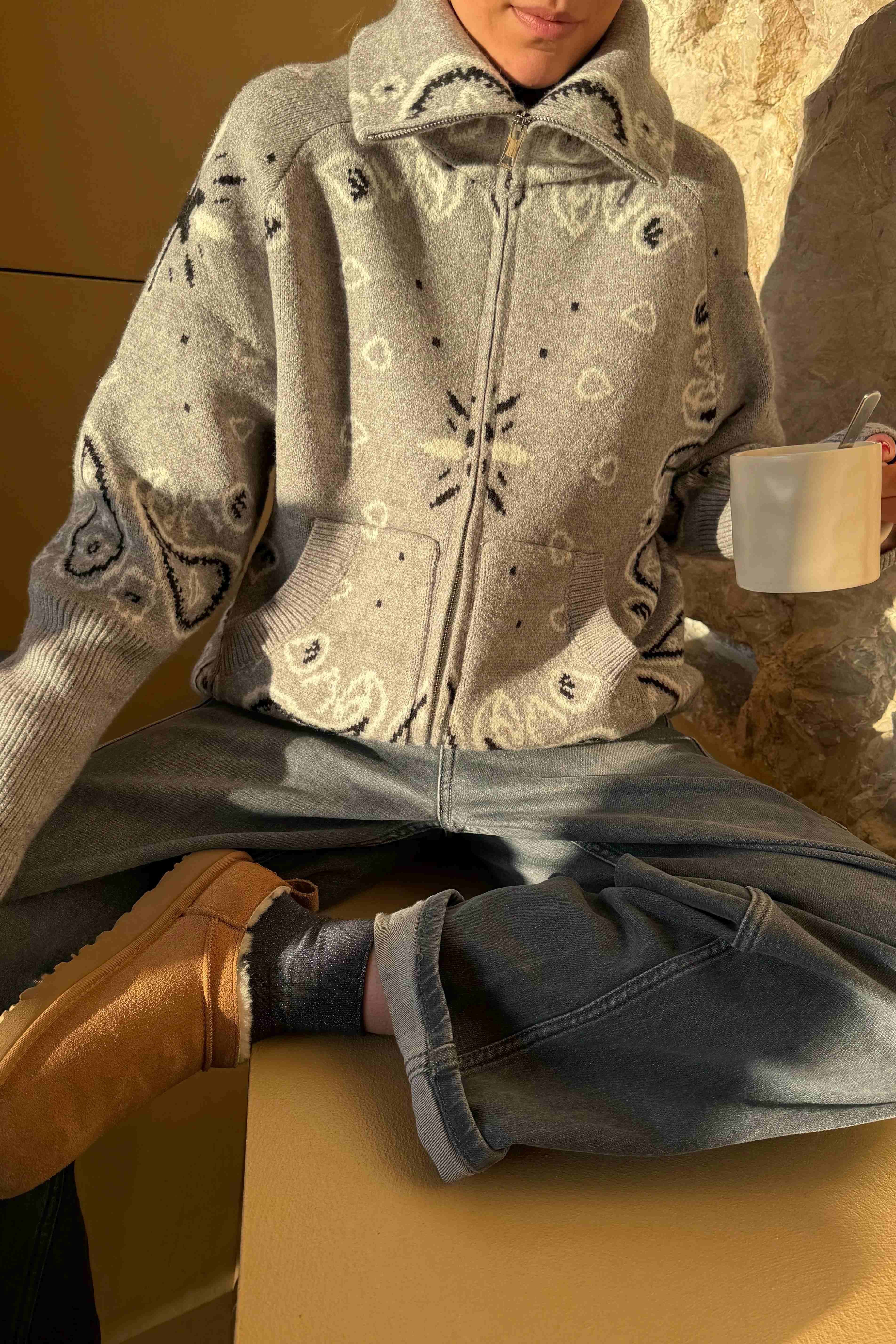 Chaqueta de punto con estampado invernal - Ailsa
