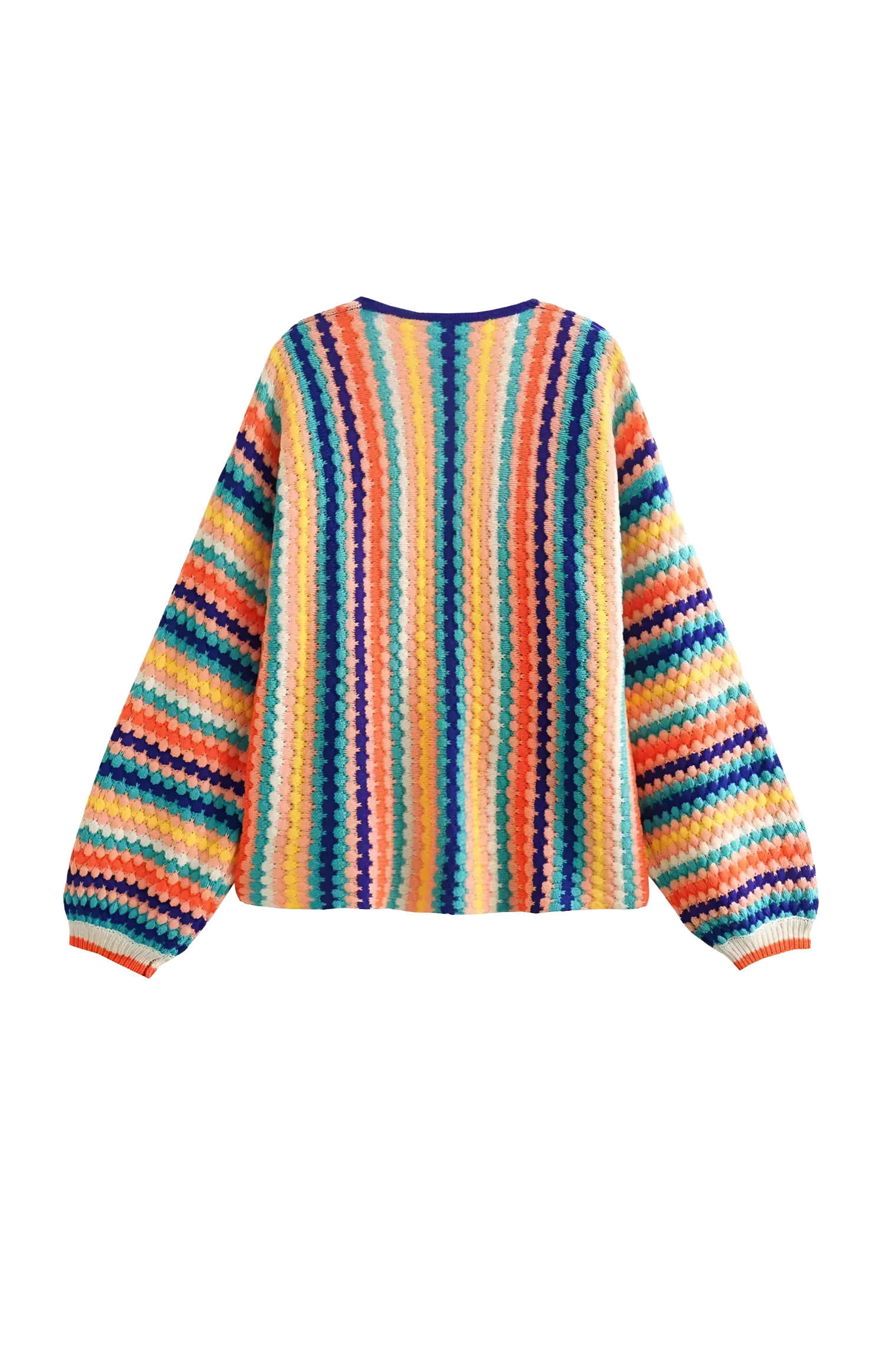Cárdigan oversize de crochet multicolor a rayas - Lotte