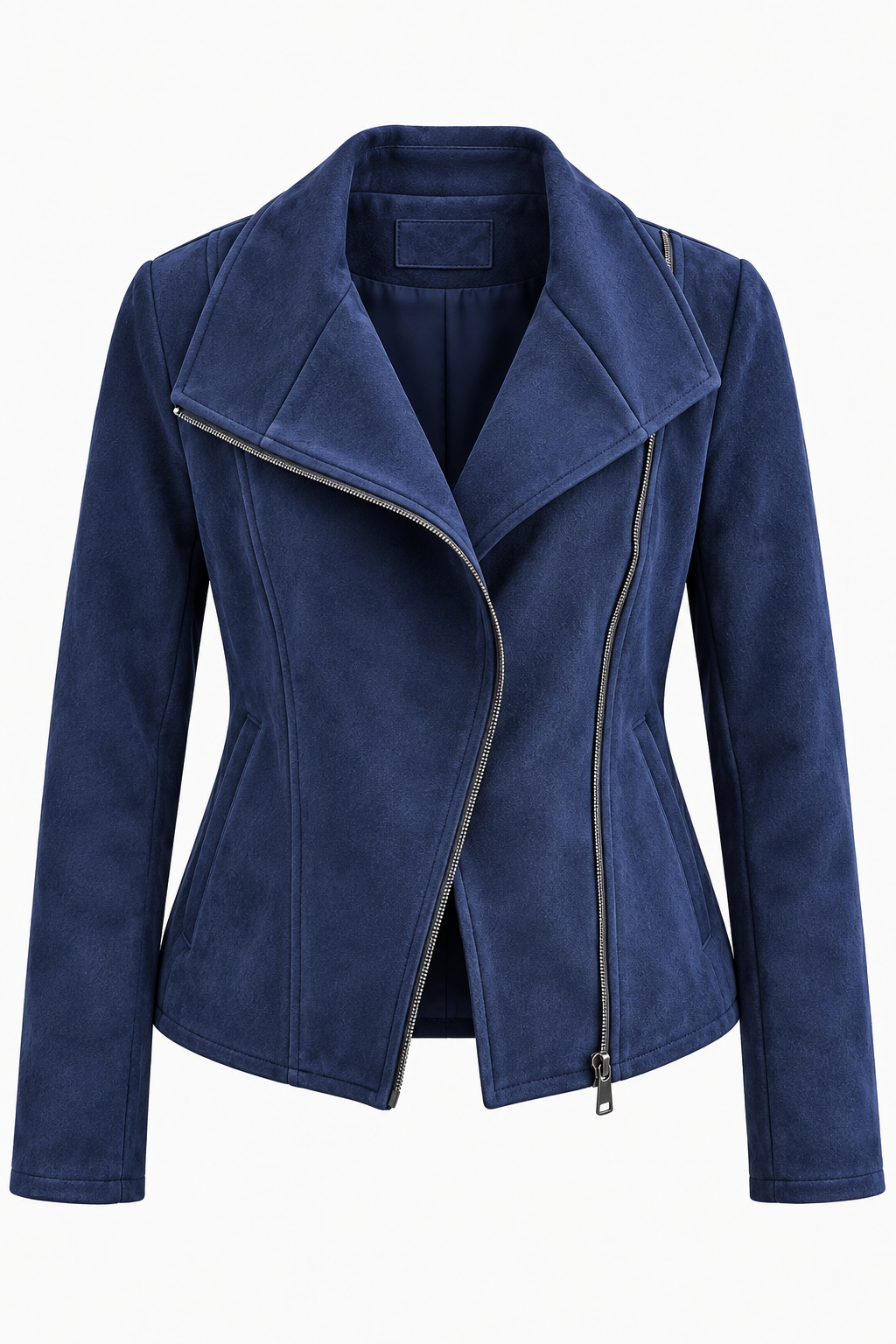 Cazadora biker mujer efecto ante cremallera diagonal - Noémie