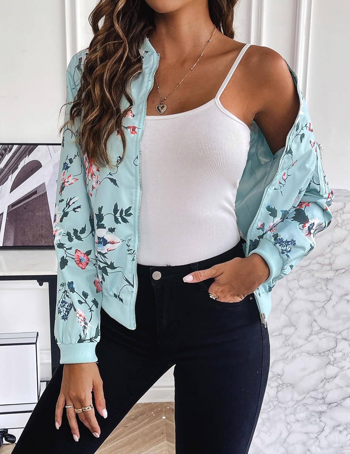 Cazadora bomber corta mujer acabado satinado - Vianne