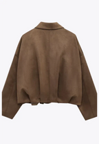 Cazadora bomber mujer efecto ante cuello camisero - Ottilie