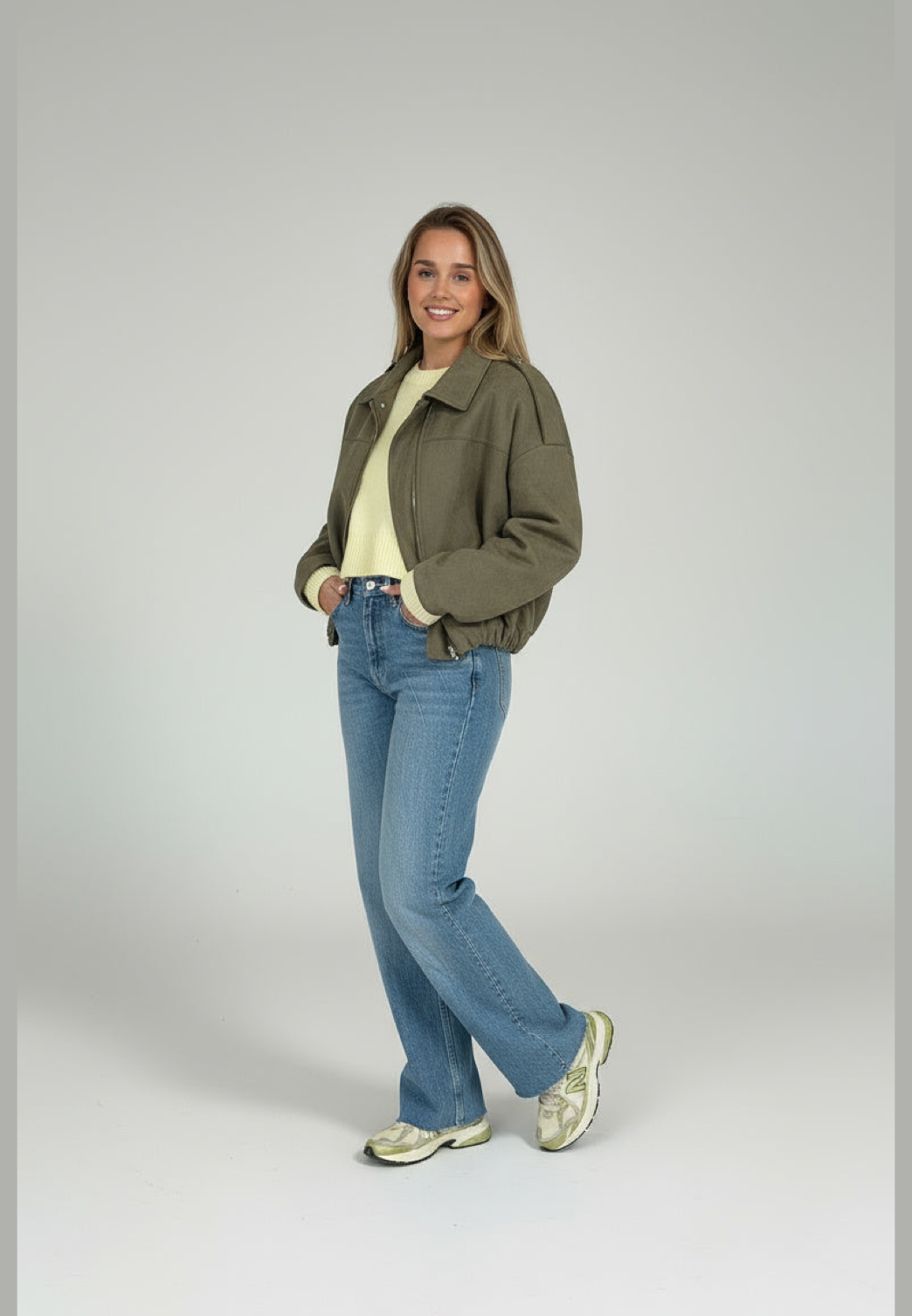 Cazadora bomber mujer efecto ante cuello camisero - Ottilie