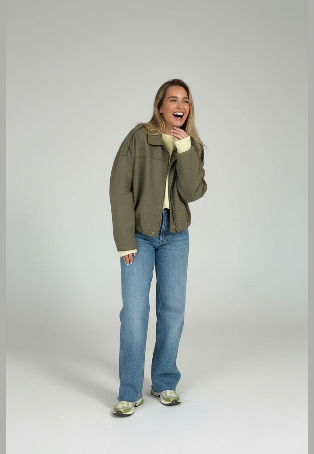 Cazadora bomber mujer efecto ante cuello camisero - Ottilie