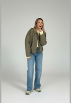 Cazadora bomber mujer efecto ante cuello camisero - Ottilie
