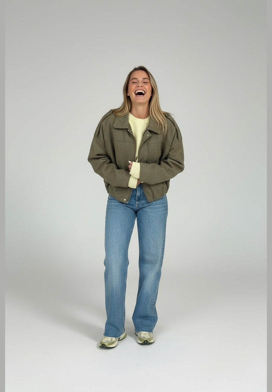 Cazadora bomber mujer efecto ante cuello camisero - Ottilie