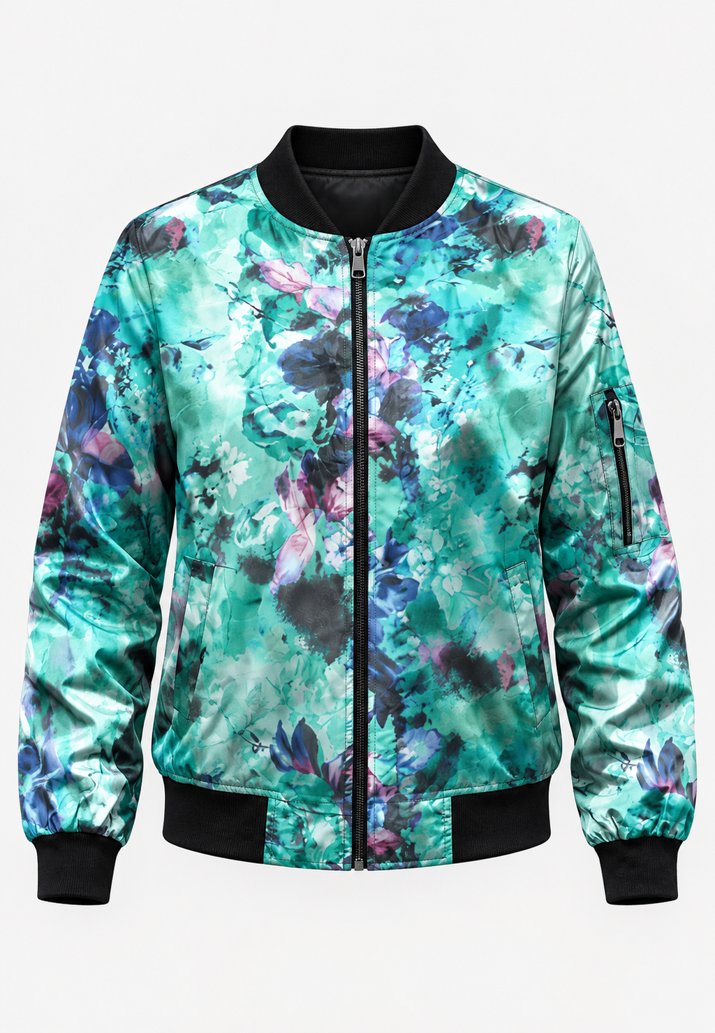 Cazadora bomber mujer estampado floral cremallera - Felicia
