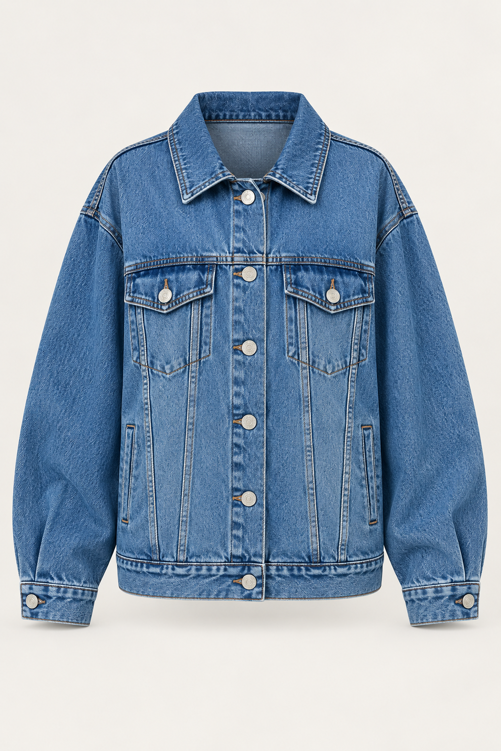 Cazadora vaquera mujer oversize bolsillos de solapa - Camille