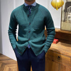 Cárdigan premium de punto ajustado con cuello redondo para hombre - Darien