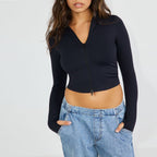 Chaqueta deportiva mujer tejido elástico estilo cropped - Bianca