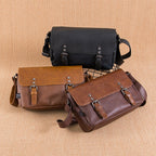 Bolso bandolera para hombre cuero sintético hebillas vintage - Mateo