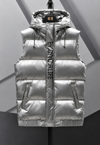 Chaleco acolchado hombre capucha ajustable acabado brillante diseño urbano - Keldan